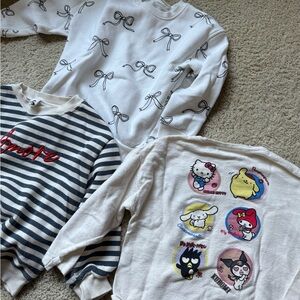 2 cotton on sweatshirt crewneck and 1 zara crewneck  size 6